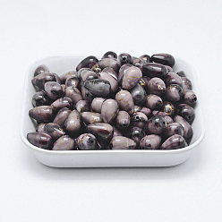 Шифер Серый Спрей окрашены волочильных бусы акриловые, слеза, шифер серый, 15x9.5 мм, отверстие : 1.5 мм, Около 650 шт / 500 г