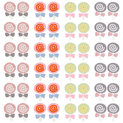 (52) Непрозрачная лаванда 48шт 4 цвета полиэстер вышивка пришить аппликации, швейное украшение для платья, леденец, разноцветные, 43x27x2 мм, 12 шт / цвет