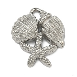 Морская звезда 304 подвески из нержавеющей стали, цвет нержавеющей стали, морская звезда, 24x20x5 мм, отверстие : 4x2 мм