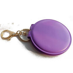 Средний Фиолетовый Зеркальные брелки из искусственной кожи, плоско-круглые, средне фиолетовый, 8 см