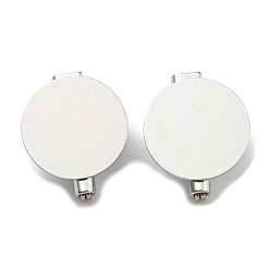 Нержавеющая Сталь Цвет Не тускнеет 201 брошь-поднос из нержавеющей стали, плоская круглая подушечка, цвет нержавеющей стали, 14x12x0.5 мм