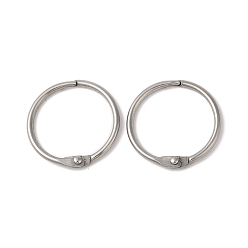 Нержавеющая Сталь Цвет Не тускнеет 304 нержавеющая сталь переплет из листов книги с шарнирными кольцами, круглые кольца, цвет нержавеющей стали, 38.5x5 мм, внутренний диаметр: 32.5 мм