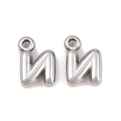 Letter N 304 подвески из нержавеющей стали, письмо амулеты, Письмо N, 9.5~10x2.5~9x2.5 мм, отверстие : 1.2 мм