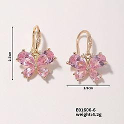 Pink Изысканный декор ушей-бабочек для модного модного дизайна мочки уха, золотые, розовые, 27x19 мм