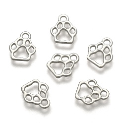 Платина Сплавочные подвески тибетского стиля, без кадмия, без никеля и без свинца, след прелести, платина, 13x11x1.5 мм, Отверстие : 2 мм , около 1910 шт / 1000 г