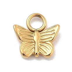 Бабочка Ионное покрытие (ip) 304 брелоки из нержавеющей стали, реальный 14 k позолоченный, бабочка, 9x9x2 мм, отверстие : 2.5 мм