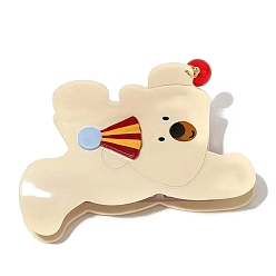 Античный Белый Заколки для волос с когтями из ацетата целлюлозы (смола), аксессуары для волос для женщин и девочек, медведь, старинный белый, 102x65 мм