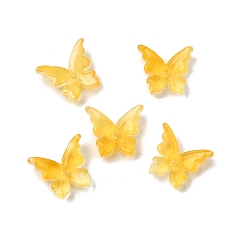 Золотистый Стеклянные бусины, бабочка, два тона, золотые, 12x13.5x3.5 мм, отверстие : 1.2 мм