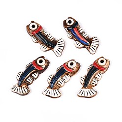 Верблюжий Ручной работы фарфора большие кулоны, рыба, фантазии античного стекла фарфора, верблюжие, 63.5~65x29~31x12 мм, отверстие : 4 мм