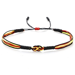 Черный Регулируемые браслеты из полиэстера с китайским плетением из бисера для женщин и мужчин, чёрные, 6-1/4~10-1/4 дюйм (16~26 см)