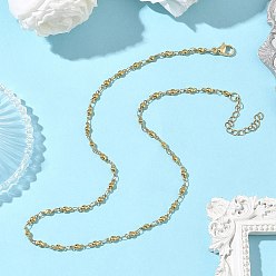 Золотой 304 ожерелья из нержавеющей стали с шариковыми звеньями для женщин, золотые, 15.75 дюйм (40 см)