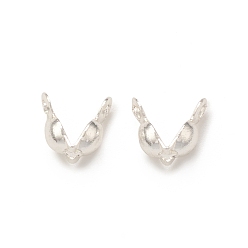 Серебро Латунной шариковой советы, колпачки калотта, крышка раскладушки, без кадмия, без никеля и без свинца, серебряные, 6x3 мм, отверстие : 1.2 мм