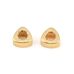 Real 18K Gold Plated Brass Beads, Triangle, Rack Plating, Long-Lasting Plated, Lead Free & Cadmium Free, Real 18K Gold Plated, 3x3x1.5mm, Hole: 1.2mm