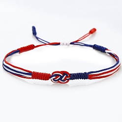 Малиновый Регулируемые браслеты из полиэстера с китайским плетением из бисера для женщин и мужчин, малиновый, 6-1/4~10-1/4 дюйм (16~26 см)