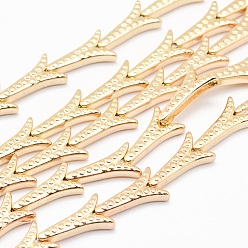 Light Gold Plated Electroplate Non-magnetic Synthetic Hematite Beads Strands, Grade AA, Long-Lasting Plated, Dragon Tail, Light Gold Plated, 15.5x8x3mm, Hole: 1mm, about 31pcs/strand, 15.7 inch(40cm)