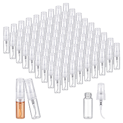 Прозрачный 100шт стеклянный распылитель, с крышкой из полипропилена, для эфирного масла, духи, прозрачные, 60x14 мм, мощность: 3мл