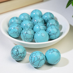 Синтетическая Бирюза Синтетический бирюзовый хрустальный шар, Украшения из энергетического камня Рейки для исцеления, медитация, 20 мм