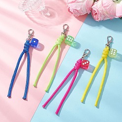 (52) Непрозрачная лаванда Подвесные украшения из веревки и игральной смолы из полиэстера и спандекса, с сплава шарнирного когтя омара застежками, разноцветные, 146 мм