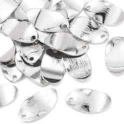 Платинированный Латунные подвески, овальные амулеты, без никеля , штамповка пустой метки, Реальная платина, 14.5x8x0.5 мм, отверстие : 1.2 мм