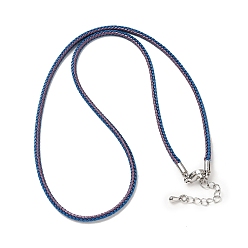Стально-синий 2.5мм нейлоновый плетеный шнур для изготовления ожерелий, с латунными выводами и 304 застежками из лобстера из нержавеющей стали, долговечный, стойки покрытие, платина, стальной синий, 17.72 дюйм (45 см)