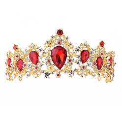 Светло-сиамский Сплав со стразами гребень для волос, корона, Light Siam, 55x150 мм