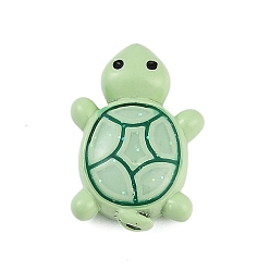Бледно-Зеленый Бусины из сплава, окрашенные распылением, с листом блесток, без свинца и без кадмия, черепаха, бледно-зеленый, 16.5x11x6.5 мм, отверстие : 1.5 мм