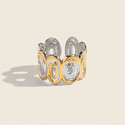 Золотой & Цвет Нержавеющей Стали 304 открытые кольца манжеты из нержавеющей стали, спираль, золотые и нержавеющая сталь цвет, 17 мм