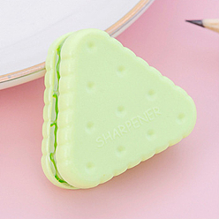 Бледно-Зеленый Пластиковые точилки карандашей, имитация печенья, треугольные, бледно-зеленый, 4 см