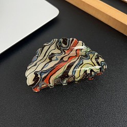 Лимонный шифон Акриловые заколки для волос на когтях, для женщин девушек, вентилятор, лимонный шифон, 45x82 мм