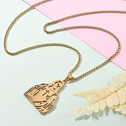 Настоящее золото 18K 201 ожерелья с кулонами религиозного содержания из нержавеющей стали, Иисус с крестом, реальный 18 k позолоченный, 23.23~23.62 дюйм (59~60 см)