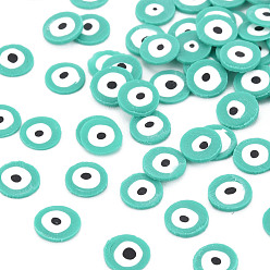 Turquoise Handmade Polymer Clay Cabochons, Polymer Clay Slices for Resin Crafts & DIY Projects, Flat Round, Turquoise, 5~6x0.5~1mm, about 50000pcs/1000g