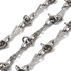 Нержавеющая Сталь Цвет 304 треугольные звенья из нержавеющей стали, несварные, цвет нержавеющей стали, 16.5x7.5x1 мм