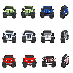 (52) Непрозрачная лаванда 12 шт. 6 цветные экологически чистые силиконовые шарики пищевого качества, автомобиль, разноцветные, 25.5~25.7x29x8.5~9 мм, отверстие : 2~3 мм, 2 шт / цвет