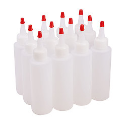White Plastic Glue Bottles, Bottle Caps Through-hole, White, 4.1x16.3cm, capacity: 120ml, 12pcs/set