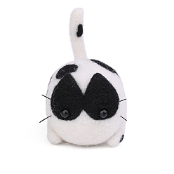 Черный Комплект для валяния с инструкциями, 4 иглы для валяния шт., шерсть, 1 пена для валяния из ПК, наборы для валяния кошек и собак для начинающих, чёрные, 135x90x55 мм