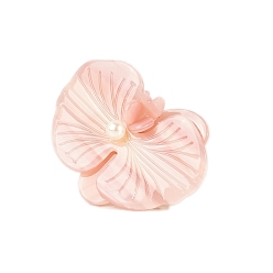 Pink Акриловые с пластиковыми жемчужными заколками-коготками, орхидеи-мотыльки, розовые, 60 мм