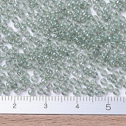 (RR3511) Transparent Olive Luster MIYUKI Round Rocailles Beads, Japanese Seed Beads, (RR3511) Transparent Olive Luster, 11/0, 2x1.3mm, Hole: 0.8mm, about 1100pcs/bottle, 10g/bottle
