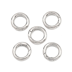 Platinum SHEGRACE Brass Spring Gate Rings, Ring, Lead Free & Cadmium Free & Nickel Free, Platinum, 13x3mm, Hole: 8mm