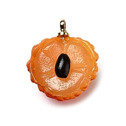 Litchi Латунные подвески из акрила, без свинца и без кадмия, стойки покрытие, долговечный, золотые, личи, 18.5x15.5x9 мм, отверстие : 1.6 мм