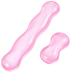 Pink 2шт. 2 варианты силиконовых подставок для запястий для мыши и коврика для клавиатуры, разнообразные, розовые, 146~361x79~80x22~23.5 мм, 1 шт / стиль