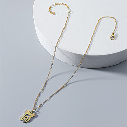 Золотой Форма зуба 201 ожерелья из нержавеющей стали с подвесками для женщин, золотые, 16.54 дюйм (42 см)