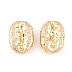 Настоящее золото 18K Латунные бусины, кофейный боб, реальный 18 k позолоченный, 12x8.5x4.5 мм, отверстие : 1 мм