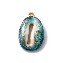 Shell Shape 304 нержавеющей стальной эмали подвески, океанские темы, с блеском порошок, золотые, формы раковины, 18x11.5x4.5 мм, отверстие : 1.4 мм