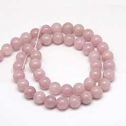 Rosy Brown Natural Yellow Jade Beads Strands, Dyed, Round, Rosy Brown, 4mm, Hole: 1mm, about 95pcs/strand, 15.75 inch