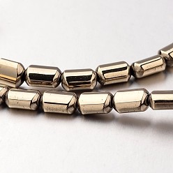Chapado en Bronce Antiguo Electroplate hematites sintética hebras de perlas no magnéticas, Rectángulo, bronce antiguo plateado, 6x4x3 mm, agujero: 1 mm, sobre 67 unidades / cadena, 15.7 pulgada