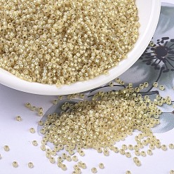 (RR578) Dyed Light Topaz Silverlined Alabaster Миюки круглые бусины рокайль, японский бисер, 11/0, (rr 578) окрашенный светлый топаз серебристый алебастр, 2x1.3 мм, отверстия : 0.8 mm, около 50000 шт / фунт