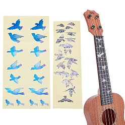(52) Непрозрачная лаванда 2 листы 2 стили бумажные наклейки с картинками для украшения грифа гитары, птица, разноцветные, 170~177x53~86x0.3 мм, 1 лист / стиль