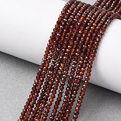 Гранат Натуральный оранжевый гранатовый бисер пряди, граненые, рондель, 3x2 мм, отверстие : 0.6 мм, около 172 шт / нитка, 15.47'' (39.3 см)