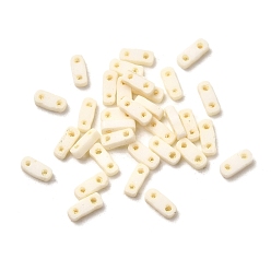 Кукурузный Шелк 2 Отверстие для выпечки краски стеклянные бусины, прямоугольные, цвет колоса кукурузы, 5x2x1.5 мм, отверстие : 0.7 мм