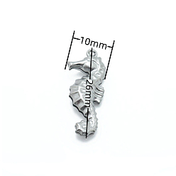Нержавеющая Сталь Цвет Не тускнеющие 304 подвески из нержавеющей стали, очарование морского конька, цвет нержавеющей стали, 26x10 мм